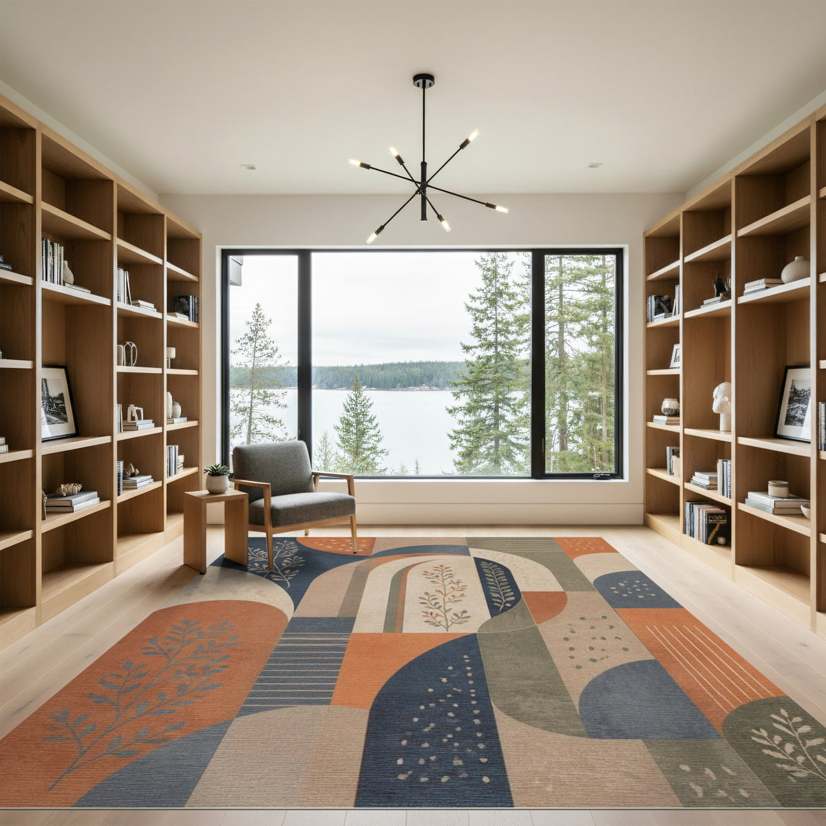 Multi-color and Patterns Abstract Geometric Arch Area Rug