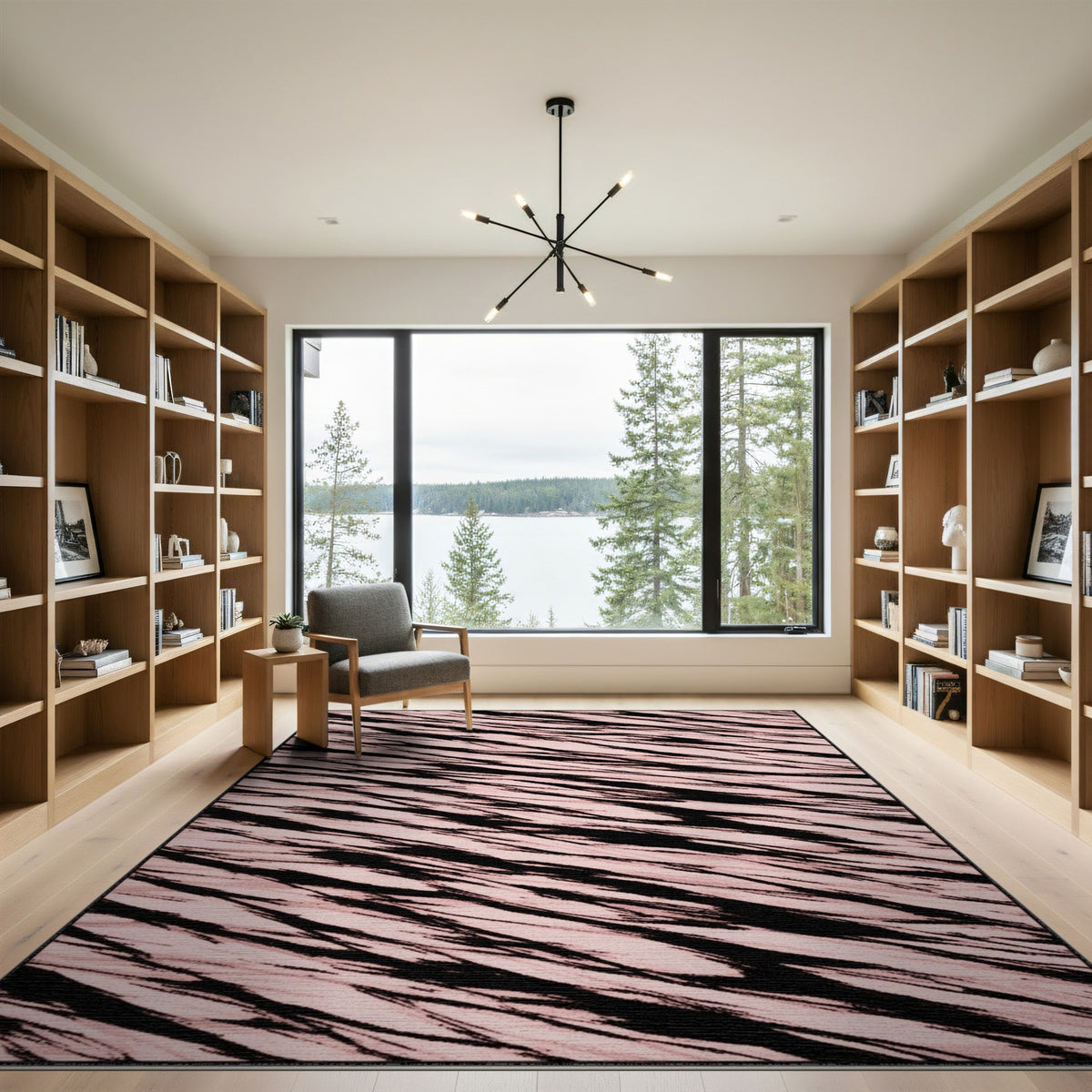 Pink Abstract Wave No. 12 Area Rug