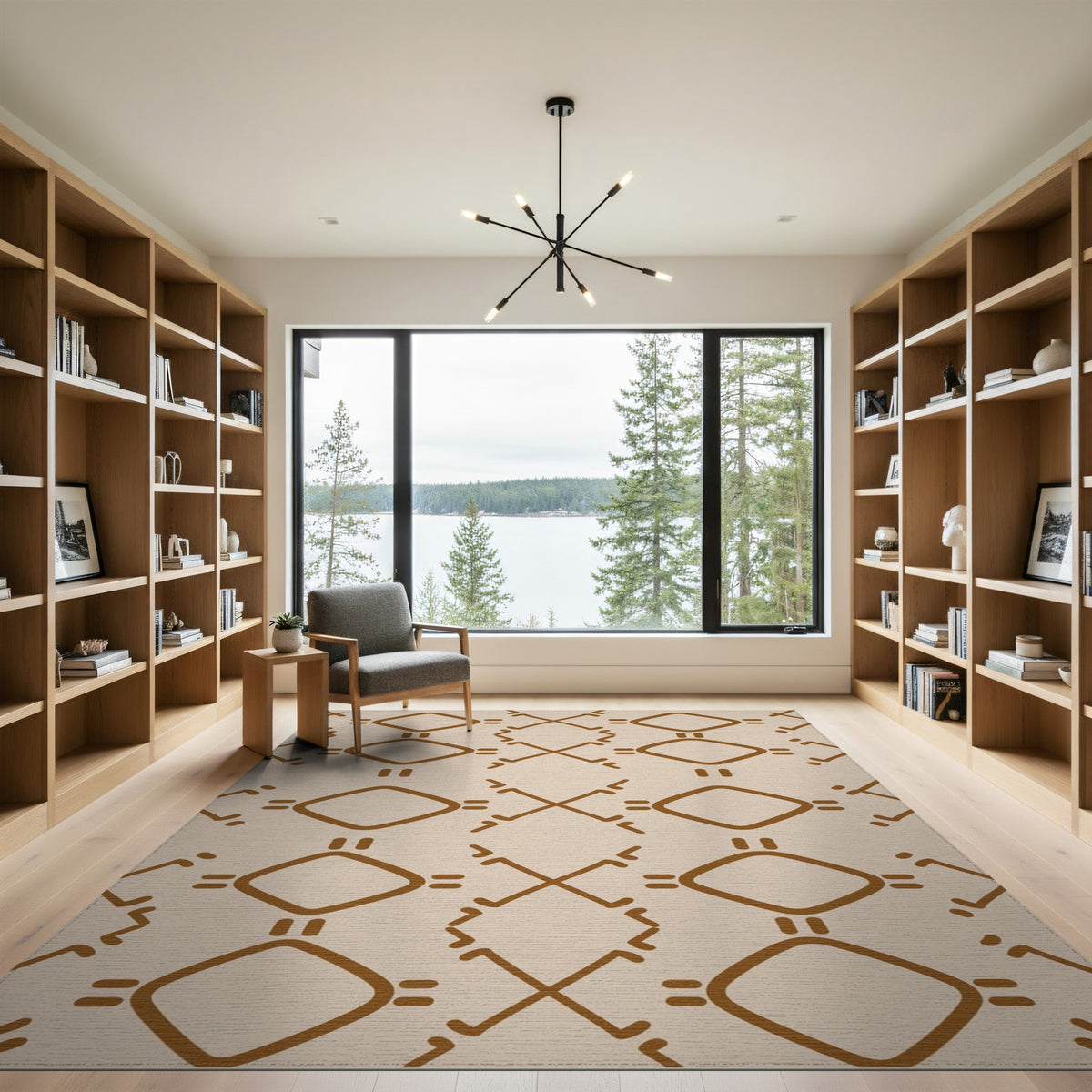 Brown Geometric Tribal Area Rug