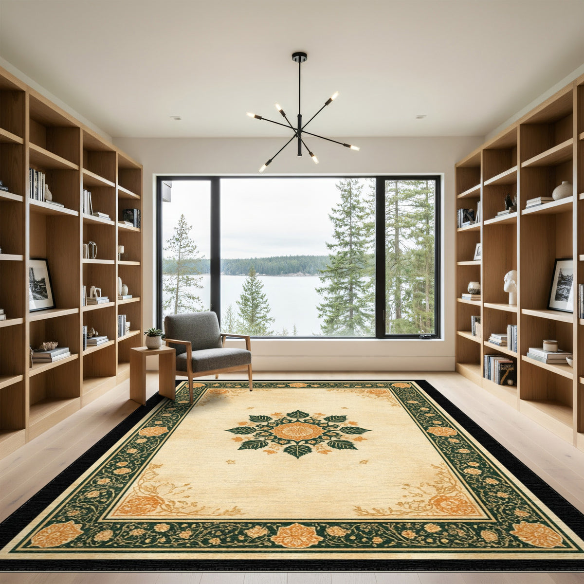 Floral Vintage Floral Medallion Beige Area Rug