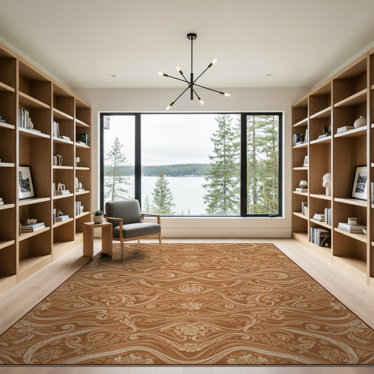 ODIKA Brown Tan Floral Vintage Area Rug