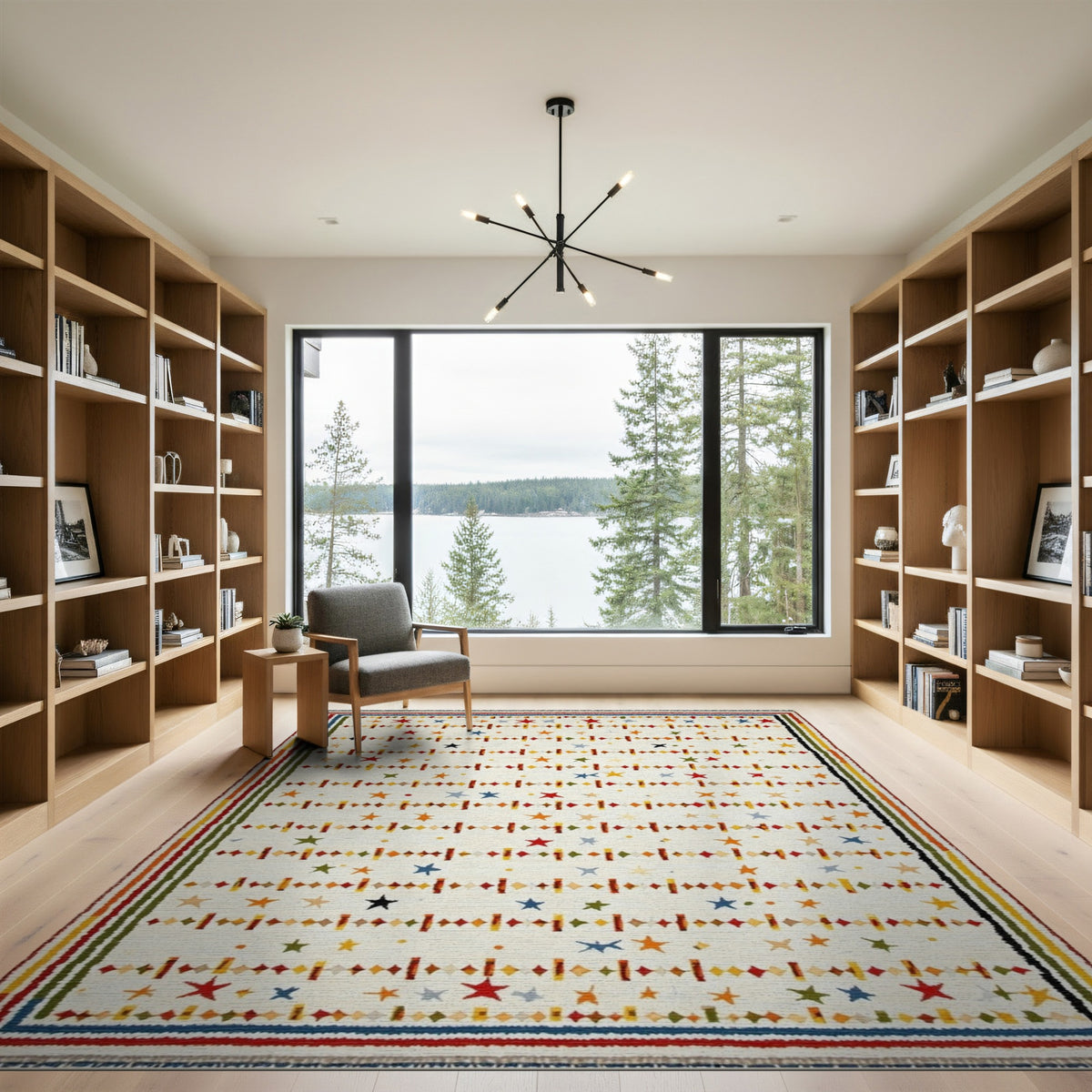 Multi-Color Star Geometric Area Rug