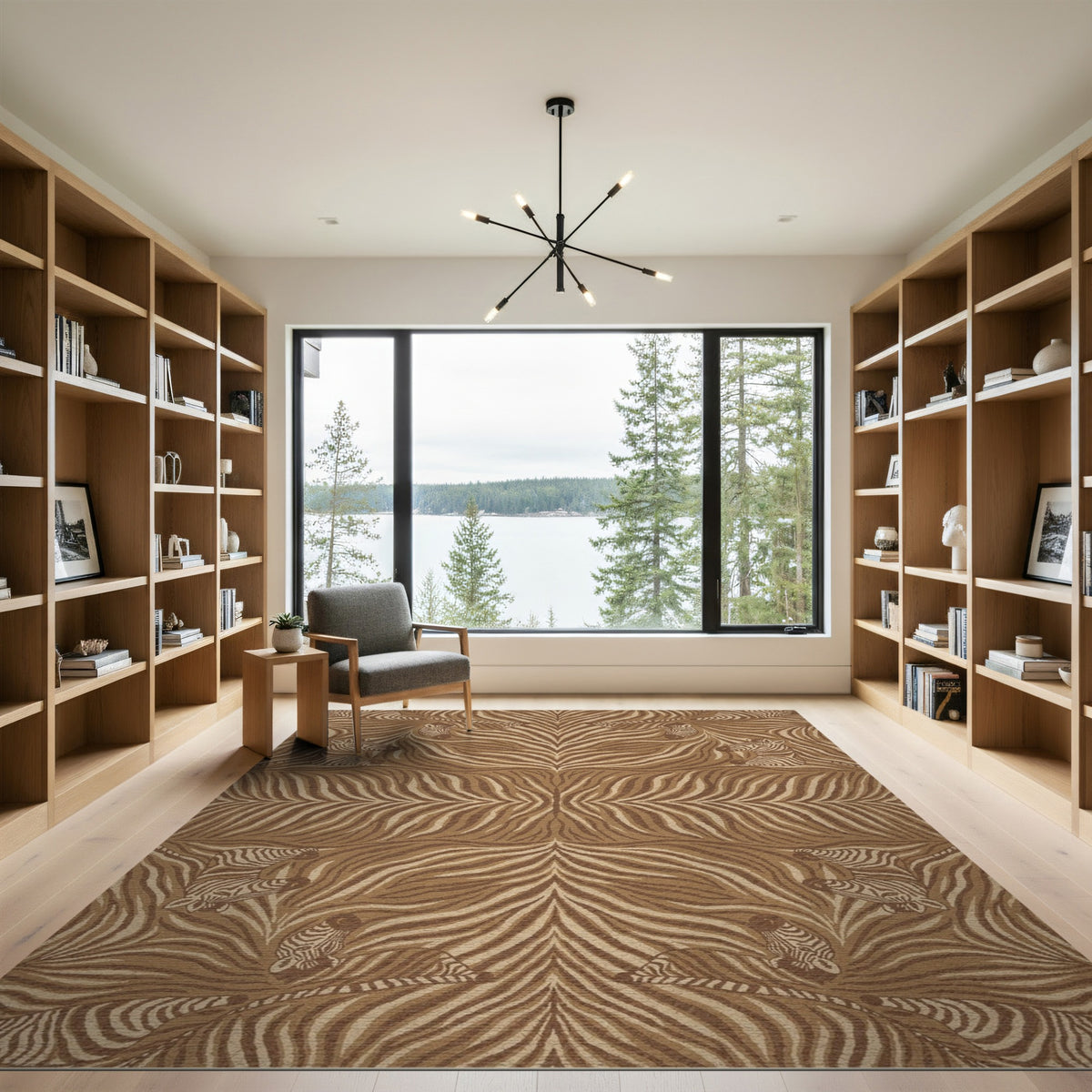 Heritage Tribal Brown Zebra Stripe Area Rug