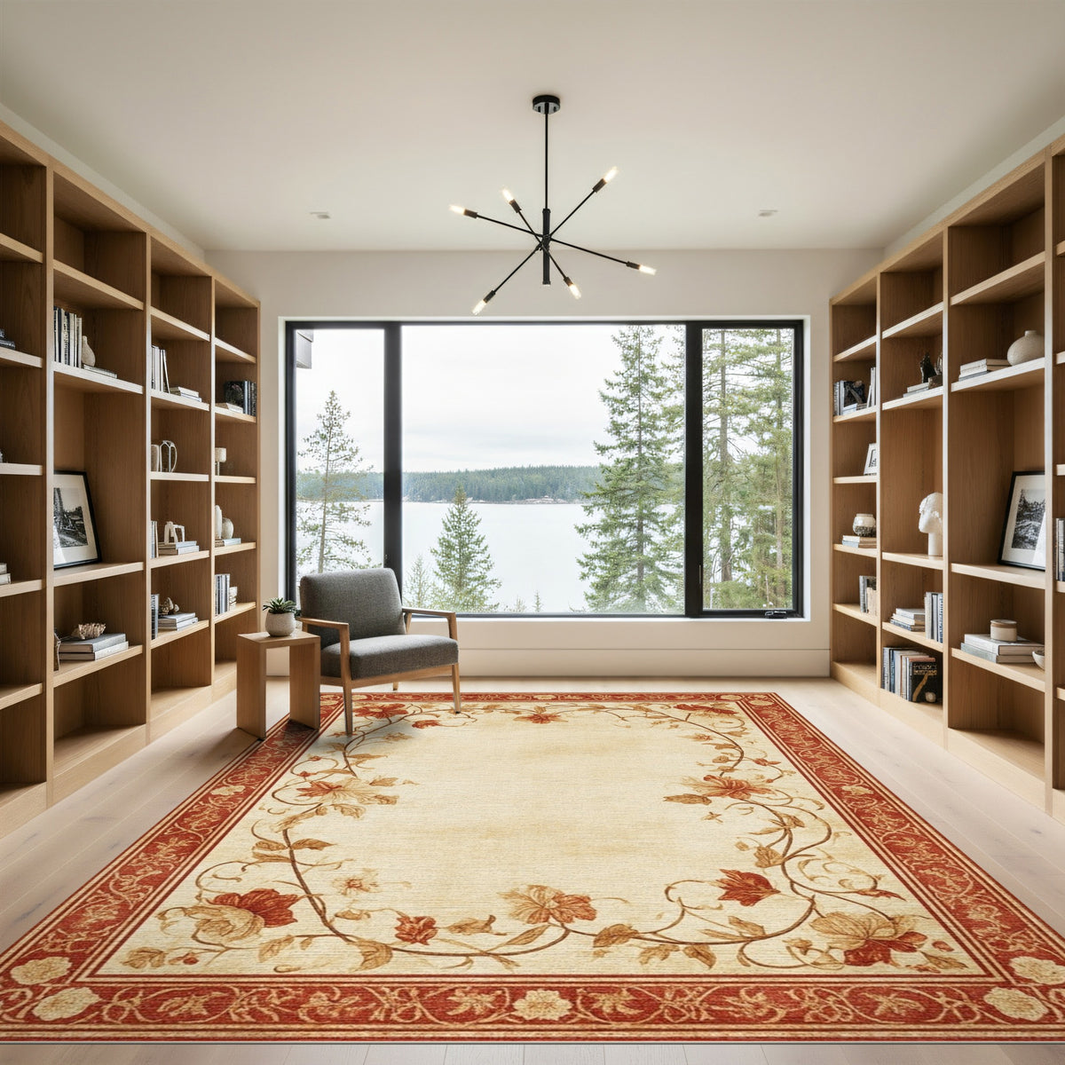 Red Floral Vintage No. 14 Area Rug