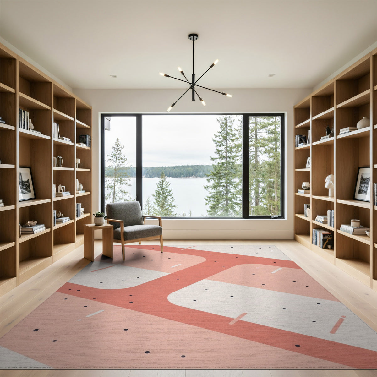 Pink Geometric Modern No. 3 Area Rug