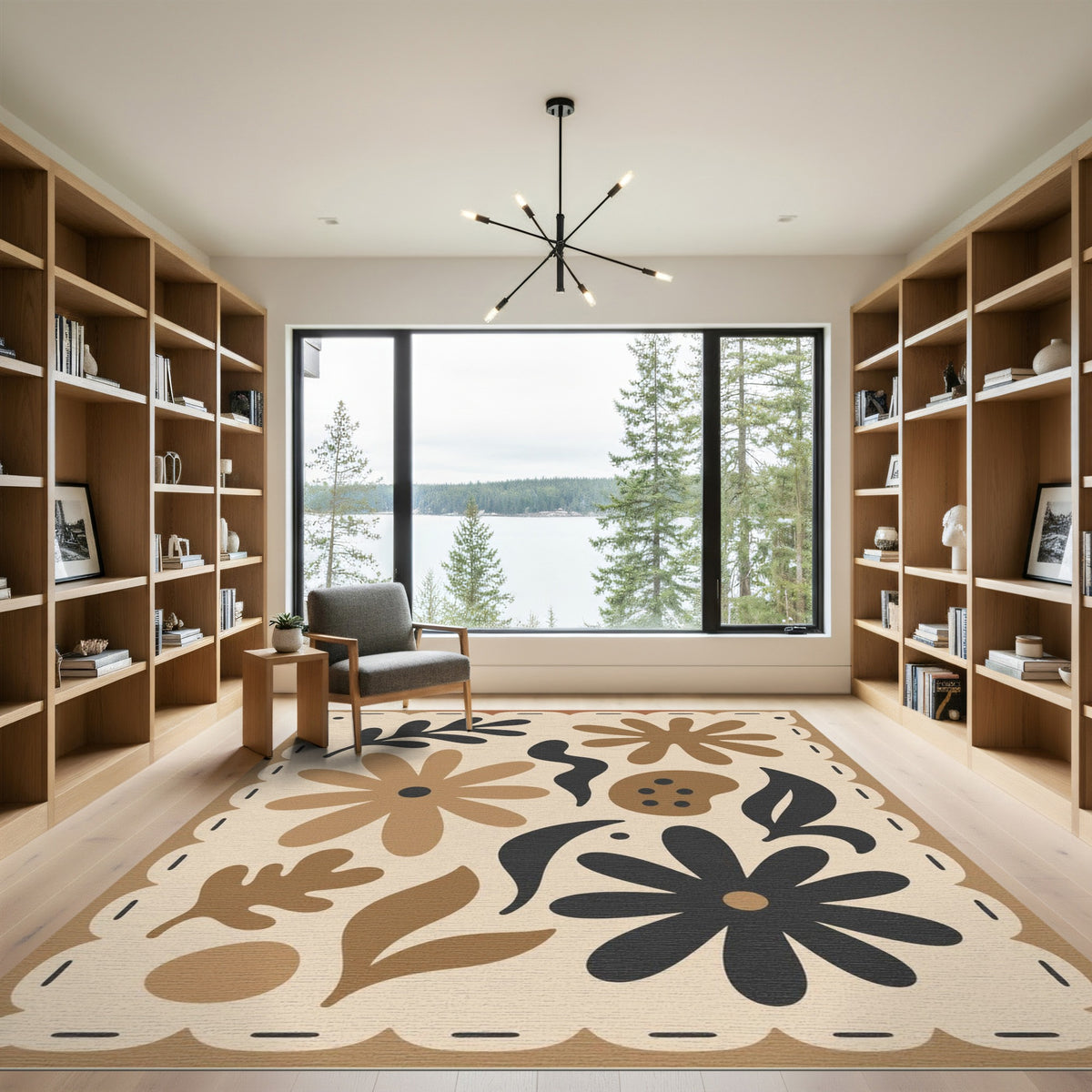 Beige Floral Vintage Area Rug