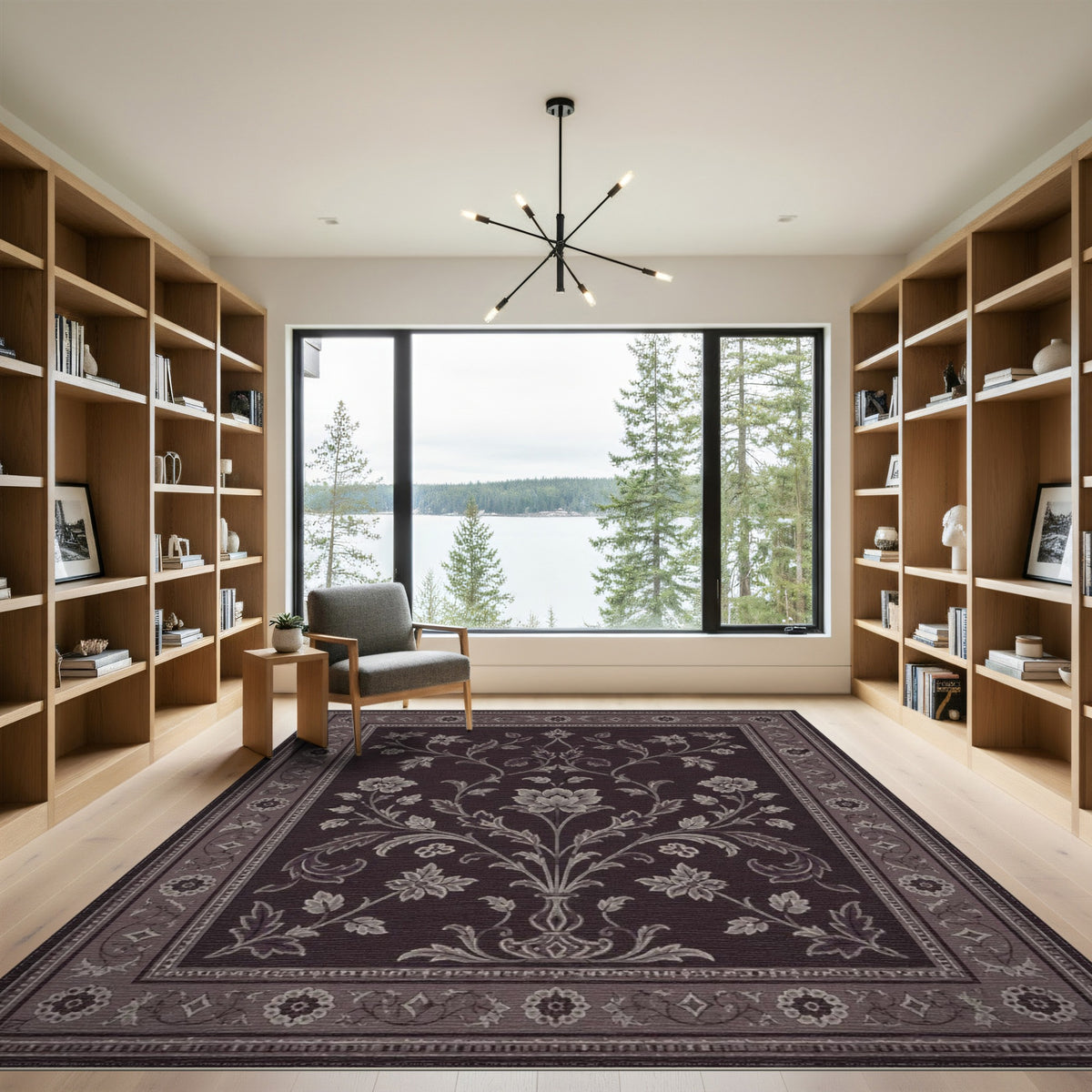 Purple Floral Vintage Area Rug