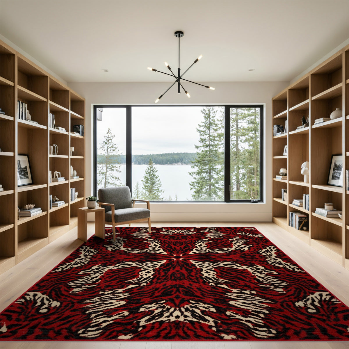 Abstract Area Bold Red Abstract Area Rug