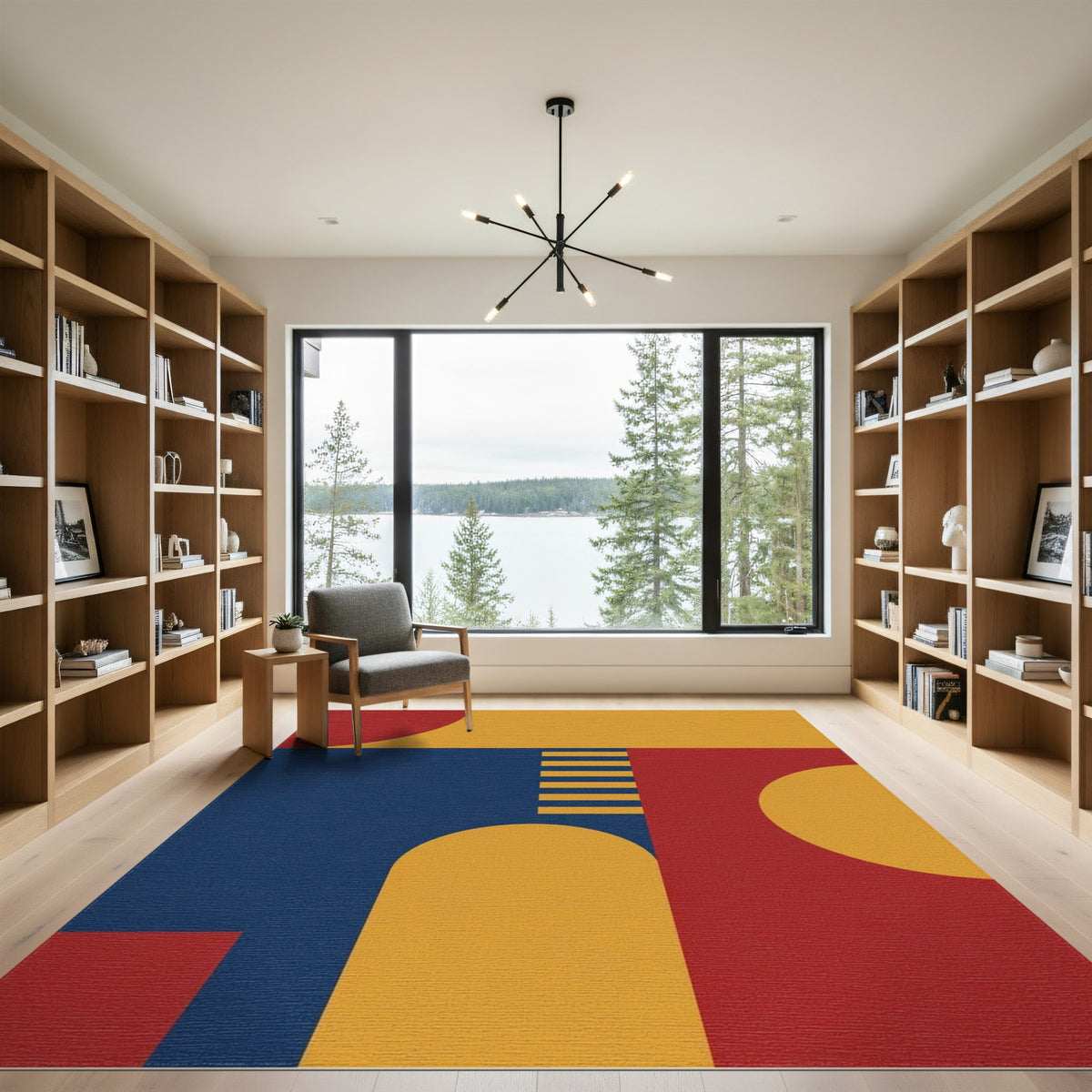 Multi-color and Patterns Bold Geometric Color Block Area Rug