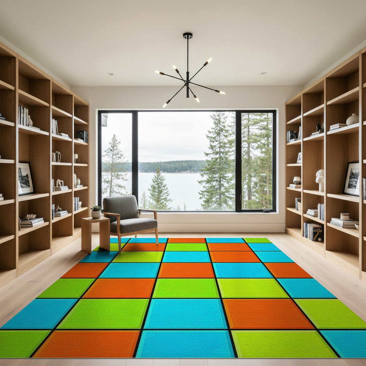Multi-color and Patterns Vibrant Color Block Geometric Area Rug