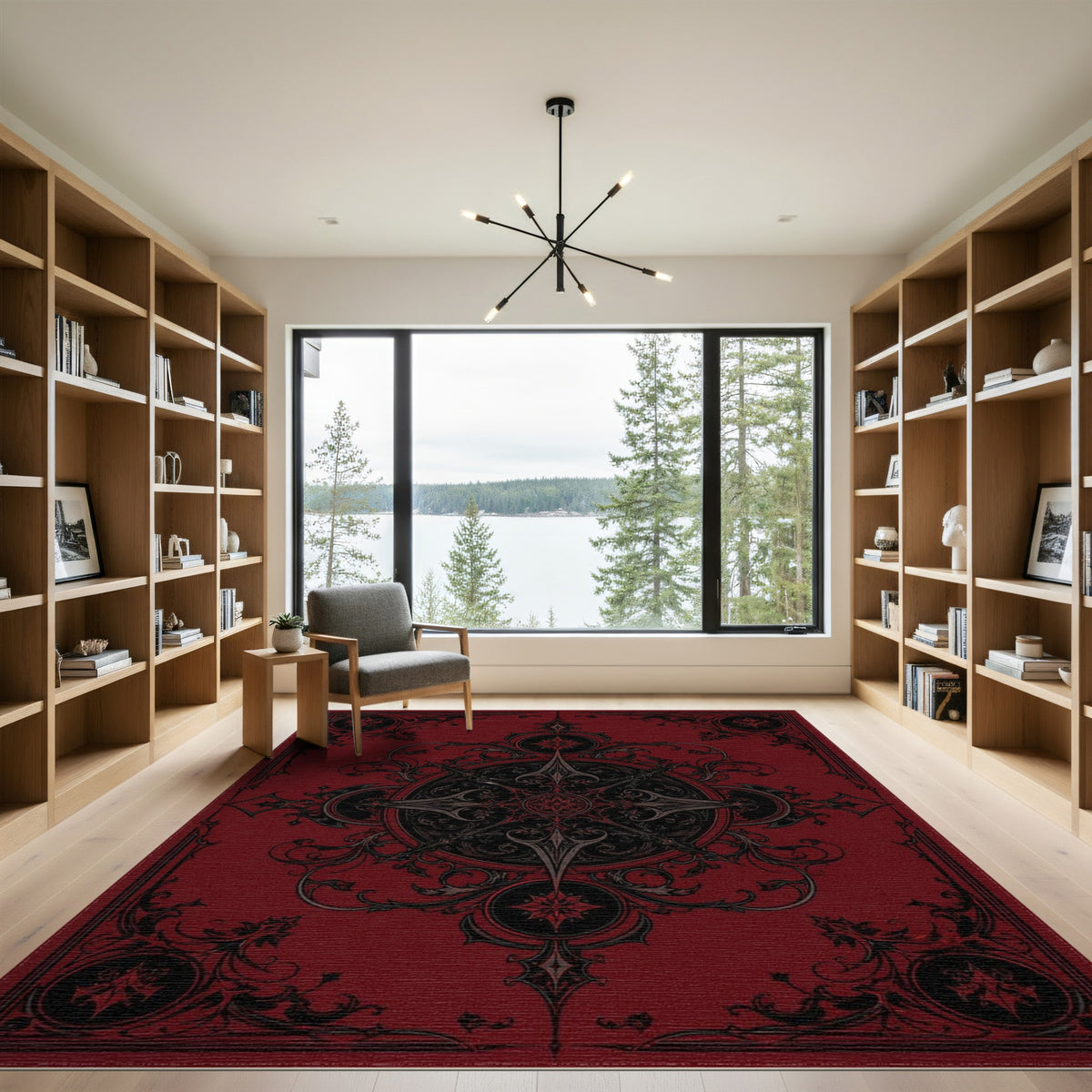 Ornate Red Ornate Persian Medallion Area Rug