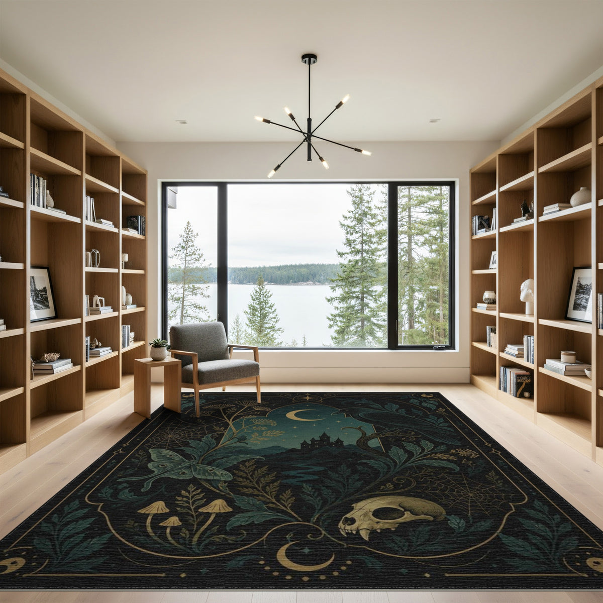 Mystic Raven Castle Area Rug
