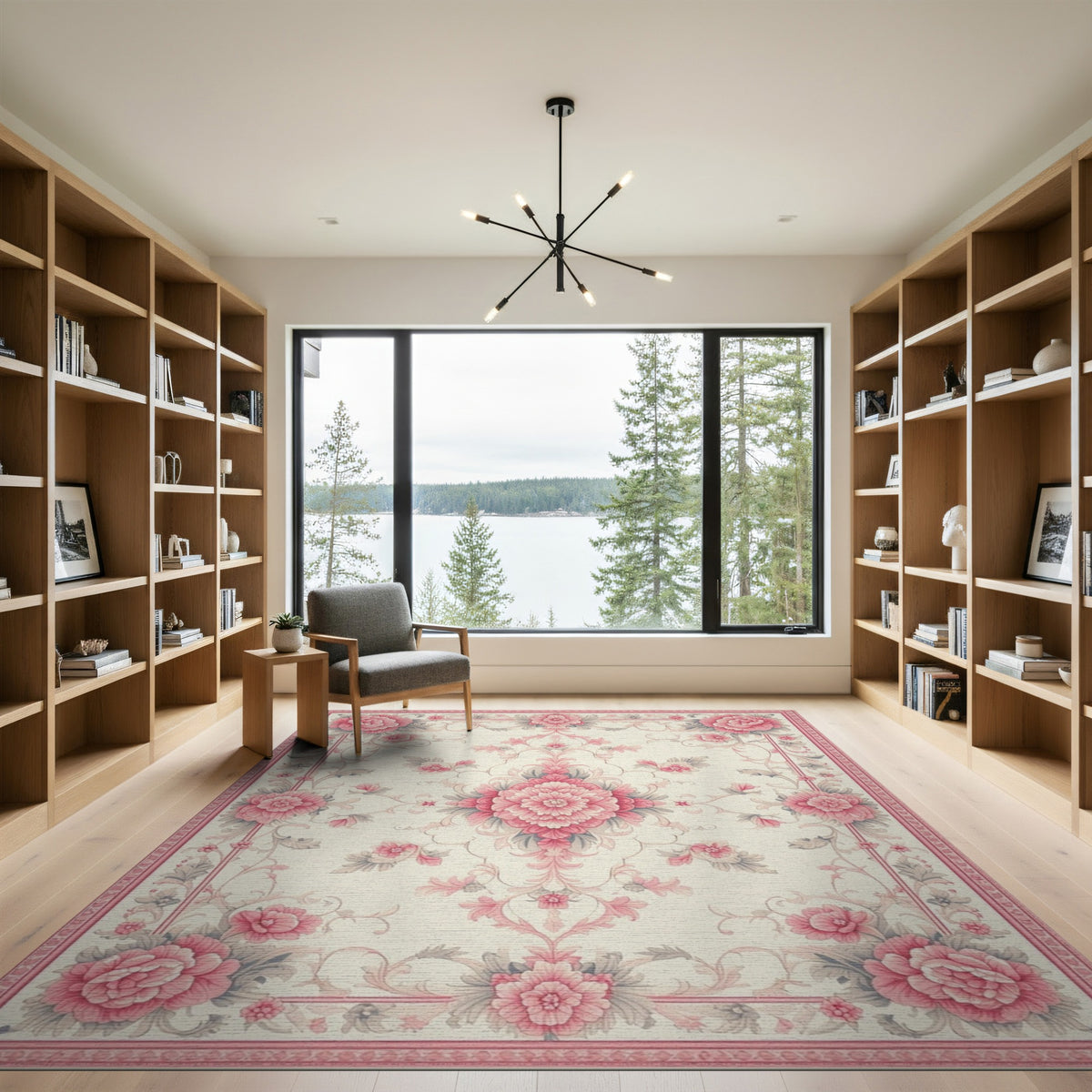 Pink Peony Floral Vintage No. 7 Area Rug