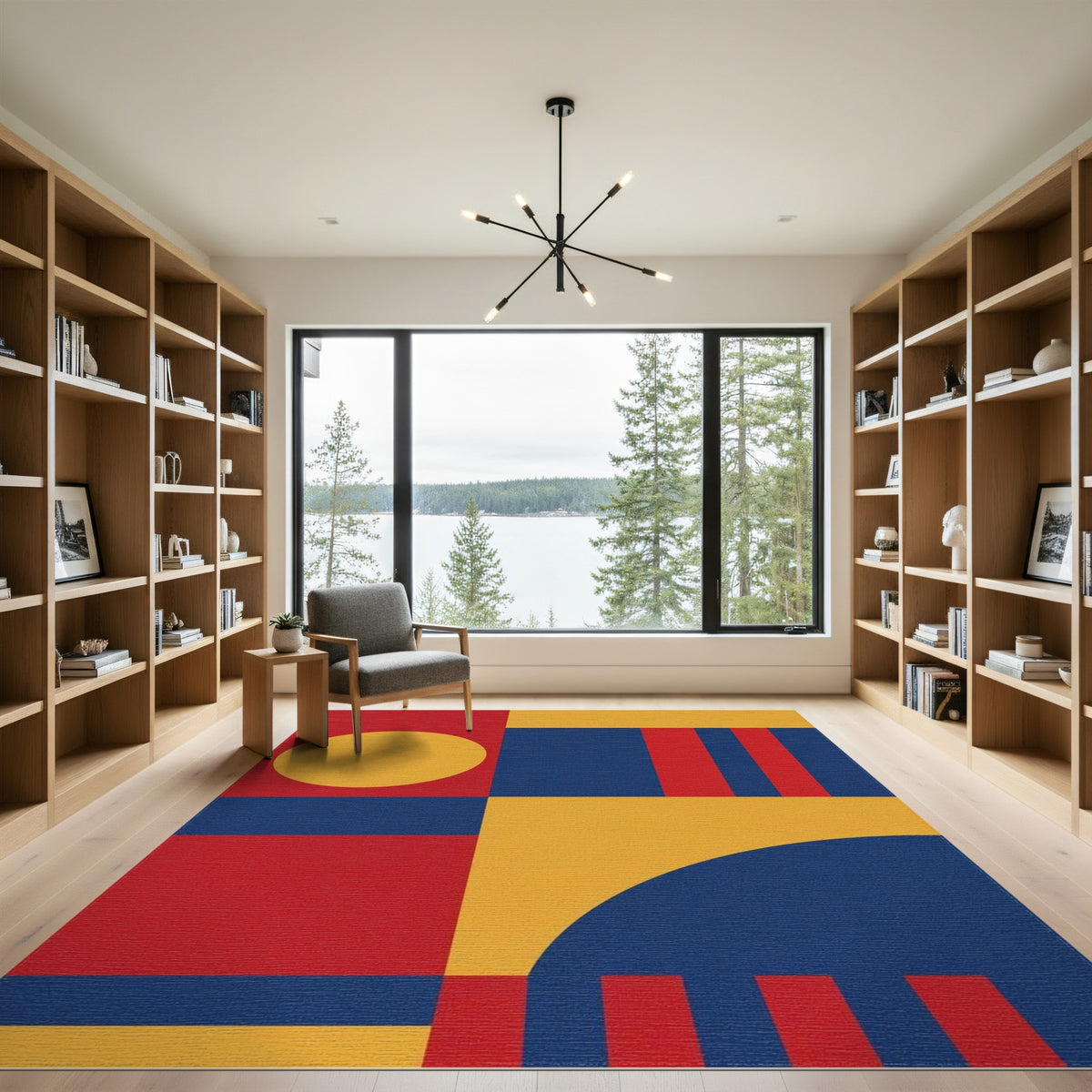 Bold Geometric Multi-Color Area Rug