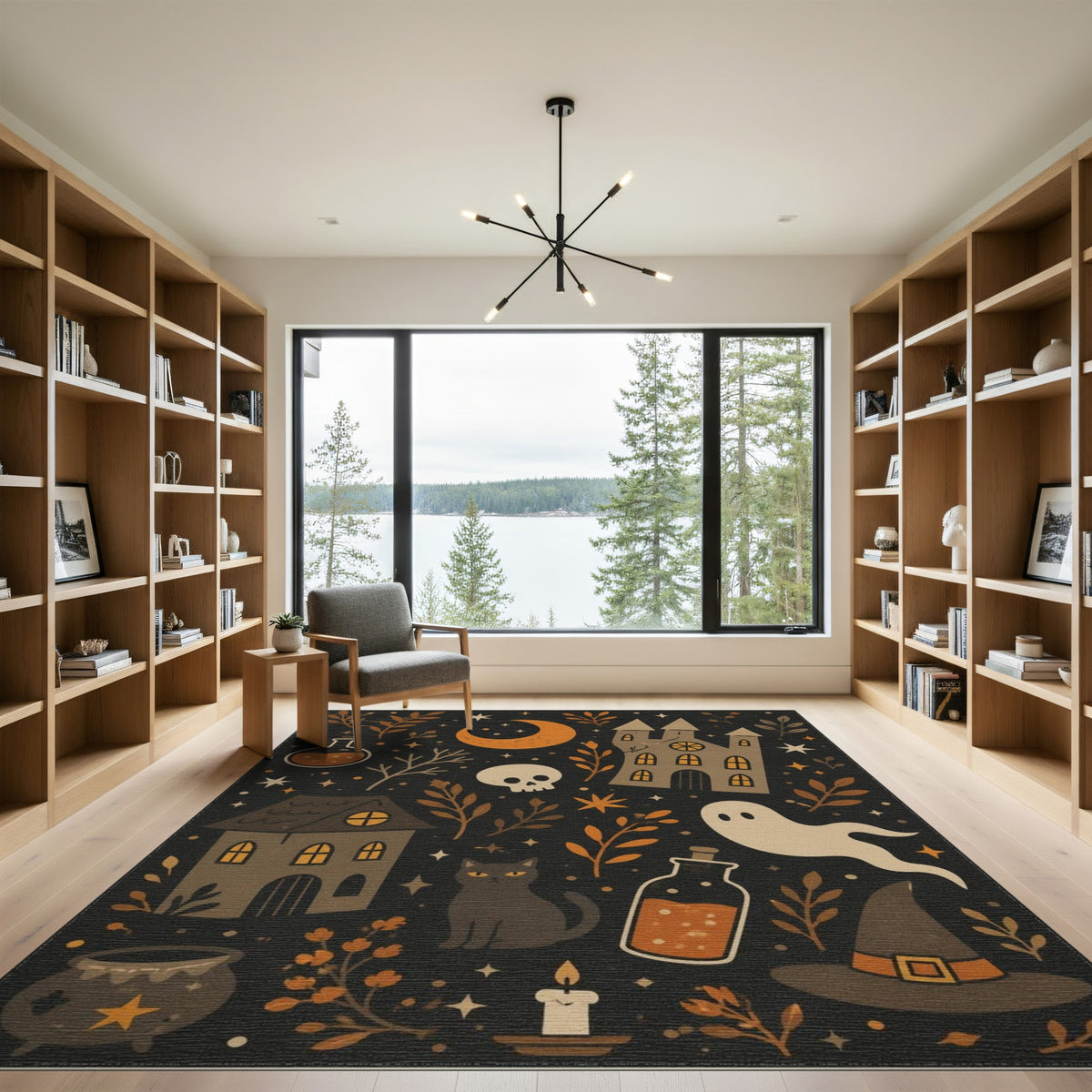 Spooky Halloween Cartoon Kids Area Rug
