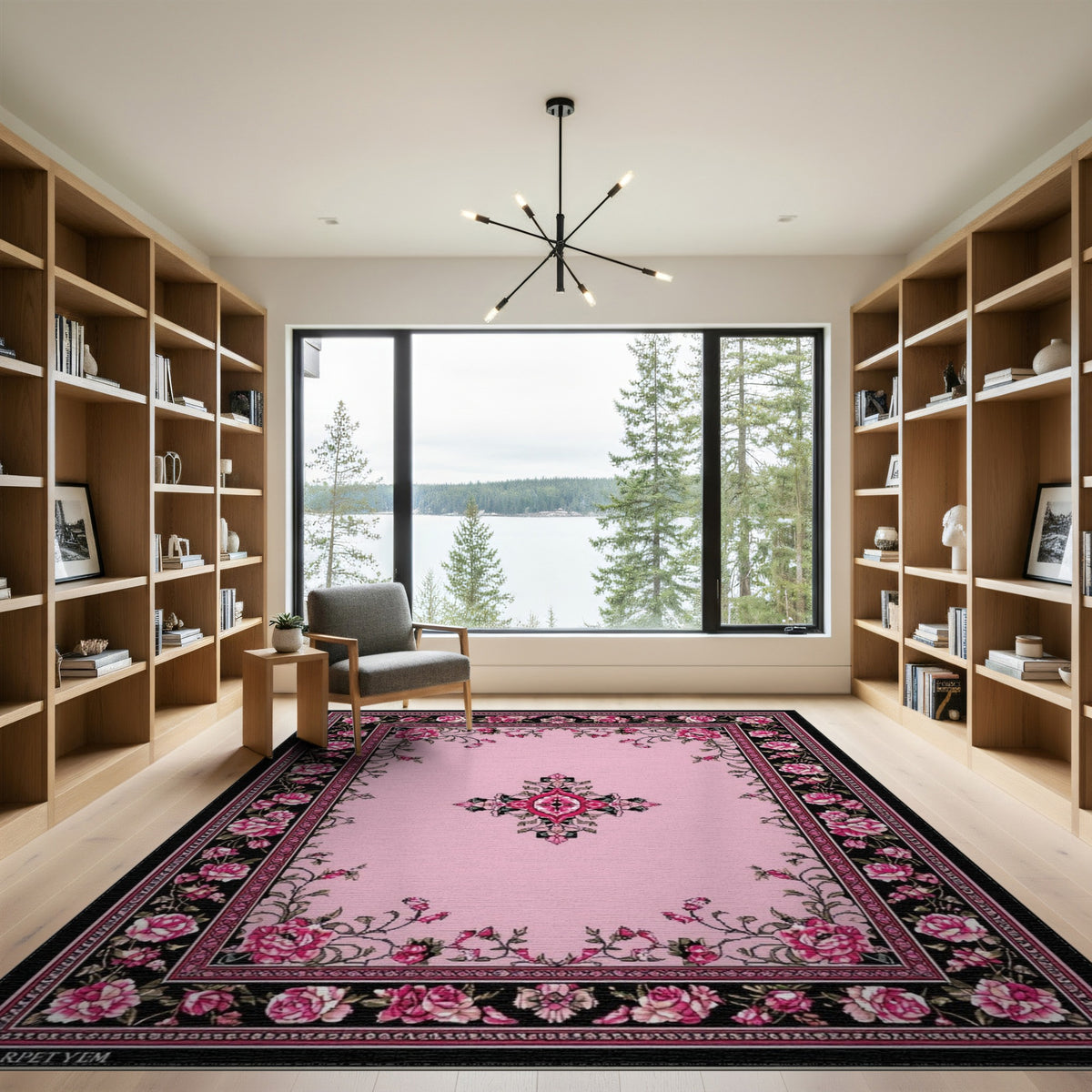 Pink Rose Floral Vintage No. 31 Area Rug