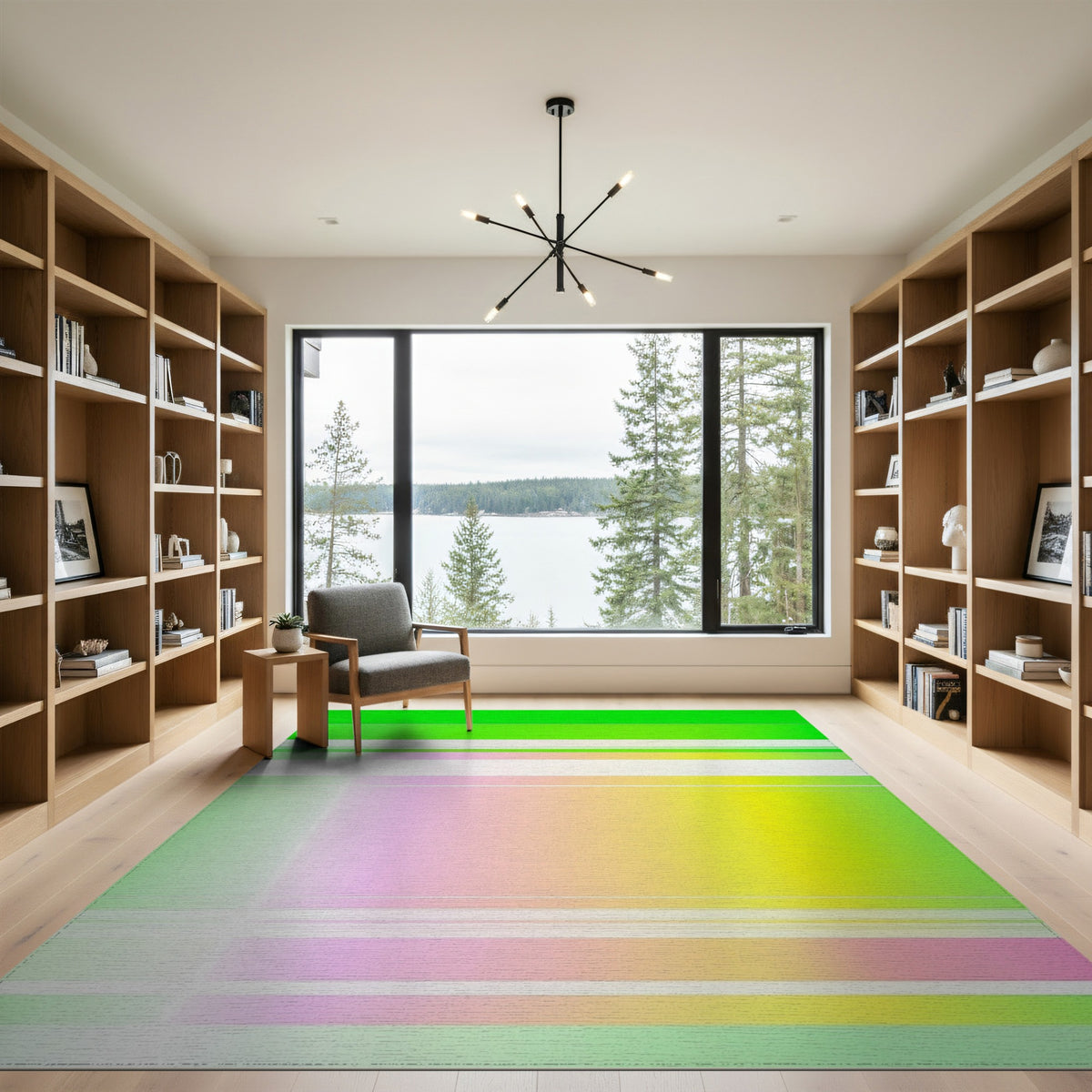Stripe Multi-color and Patterns Vibrant Multi-Color Geometric Stripe Area Rug