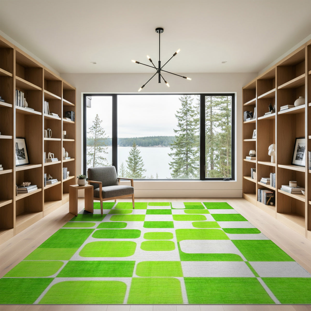 Green Geometric Modern No. 20 Area Rug