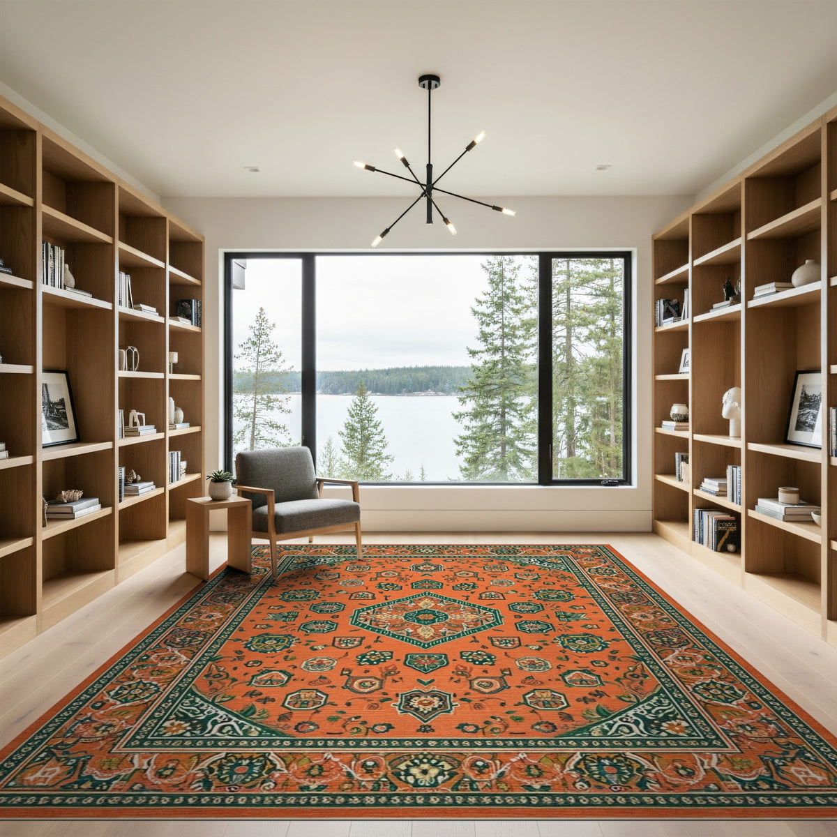 Orange Persian Medallion No. 19 Area Rug