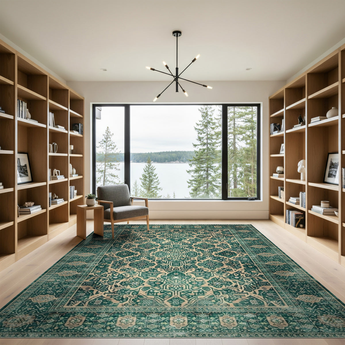 Blue and Teal Traditional Persian Medallion Rug