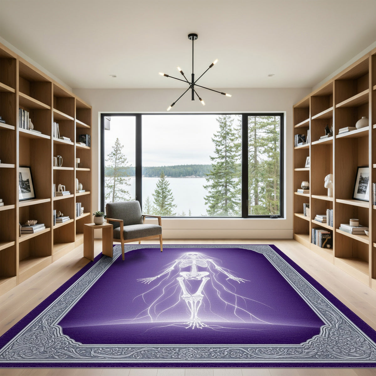 Ethereal Skeleton Veil Purple Area Rug