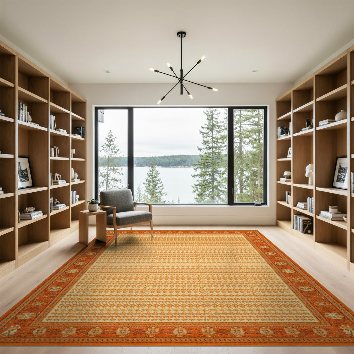ODIKA Orange Heritage Tribal Area Rug