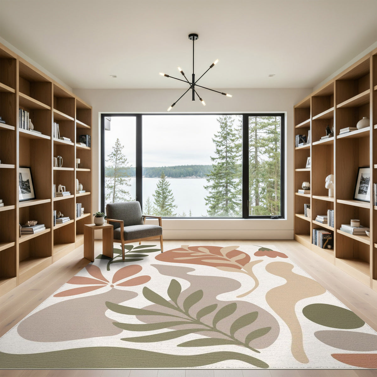 Earthy Abstract Botanical Area Rug
