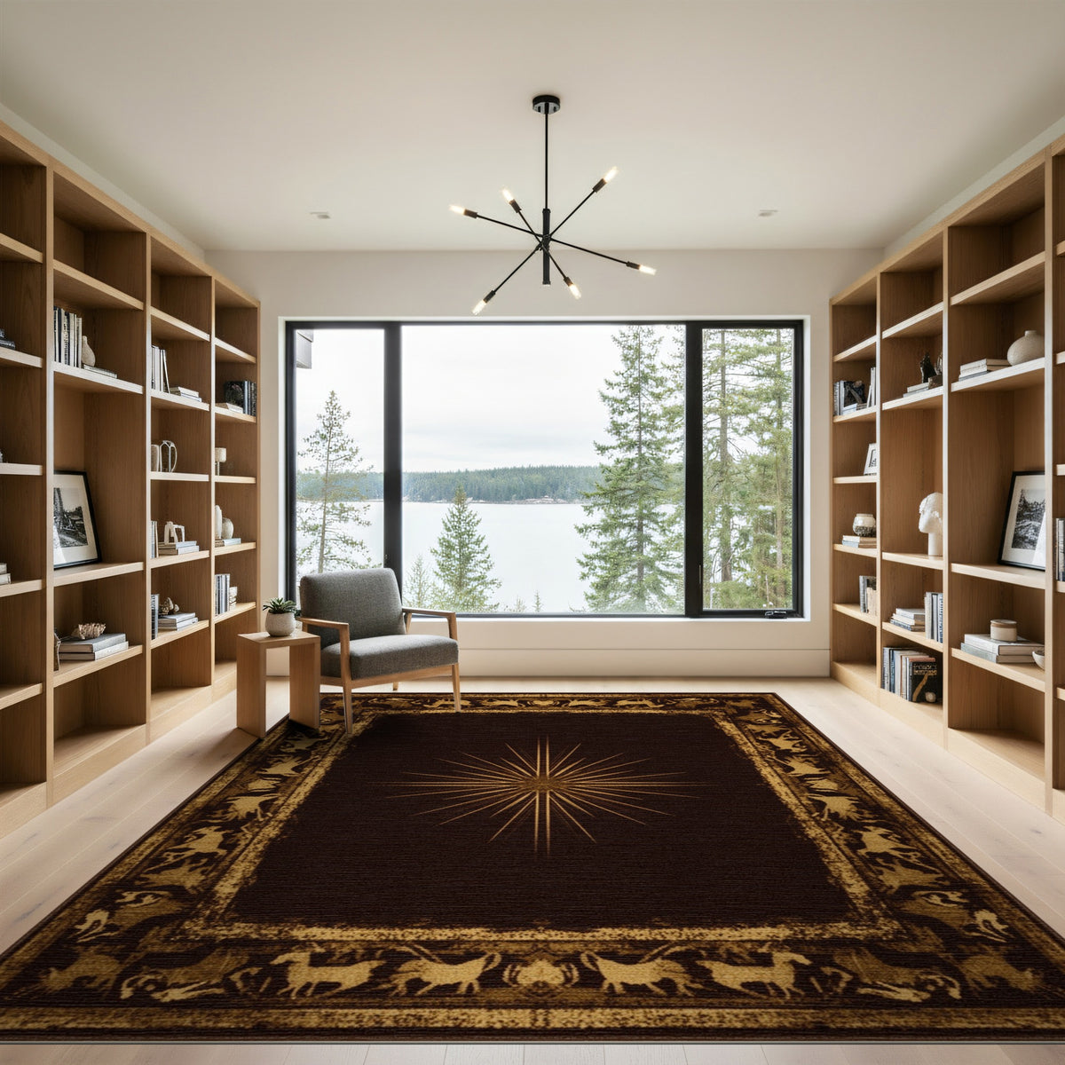 ODIKA Gold Starburst Heritage Tribal Rug
