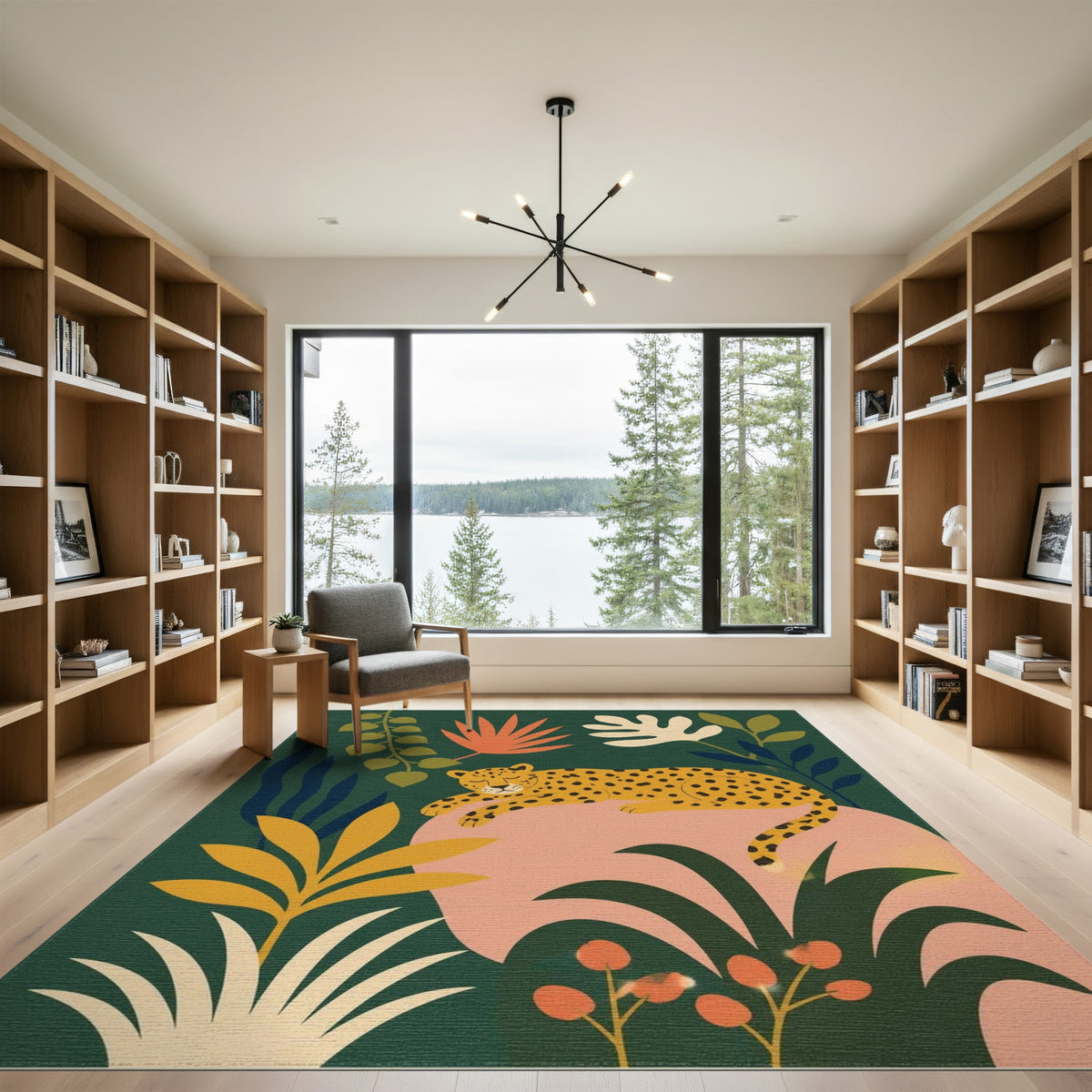 Sleeping Leopard Jungle Washable Area Rug