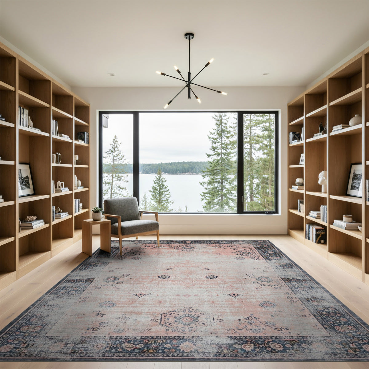 Pink Distressed Vintage Floral No. 7 Area Rug