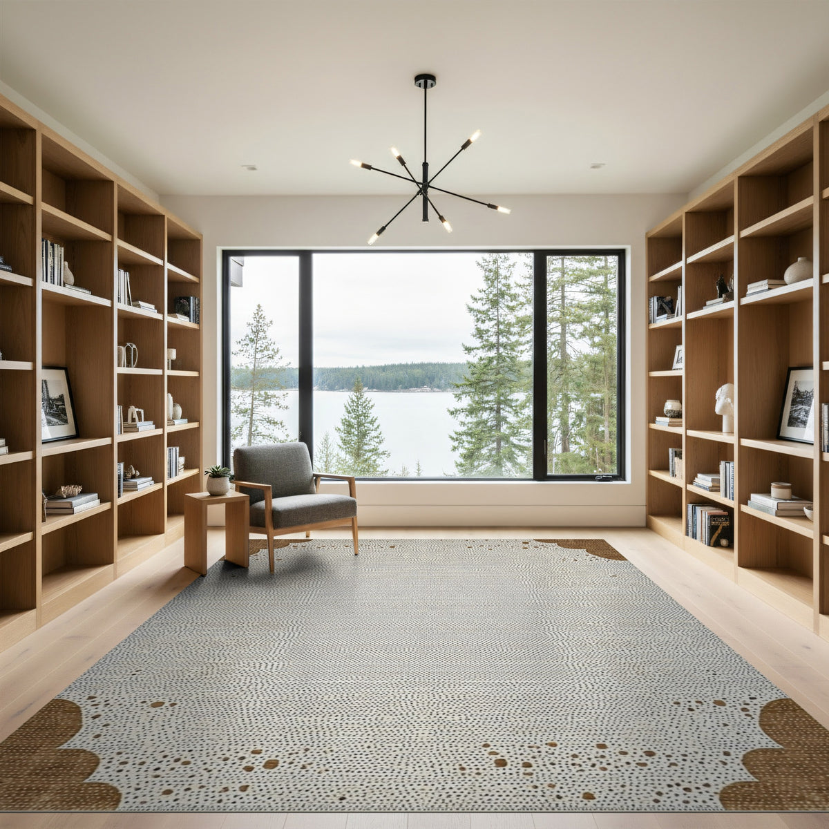 Brown Abstract Dot Area Rug