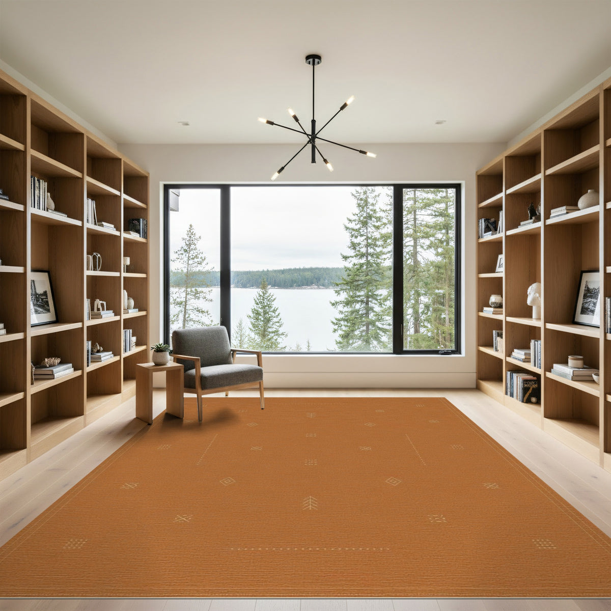 Southwestern Terracotta Geometric Area Rug