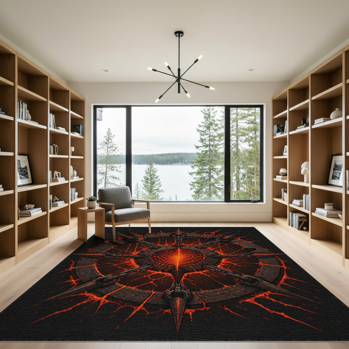 Spiked Inferno Chain Area Rug