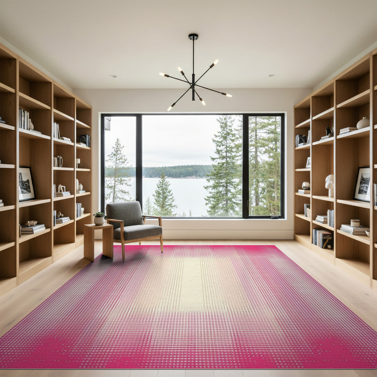 Pink Ombre Dot Geometric Area Rug