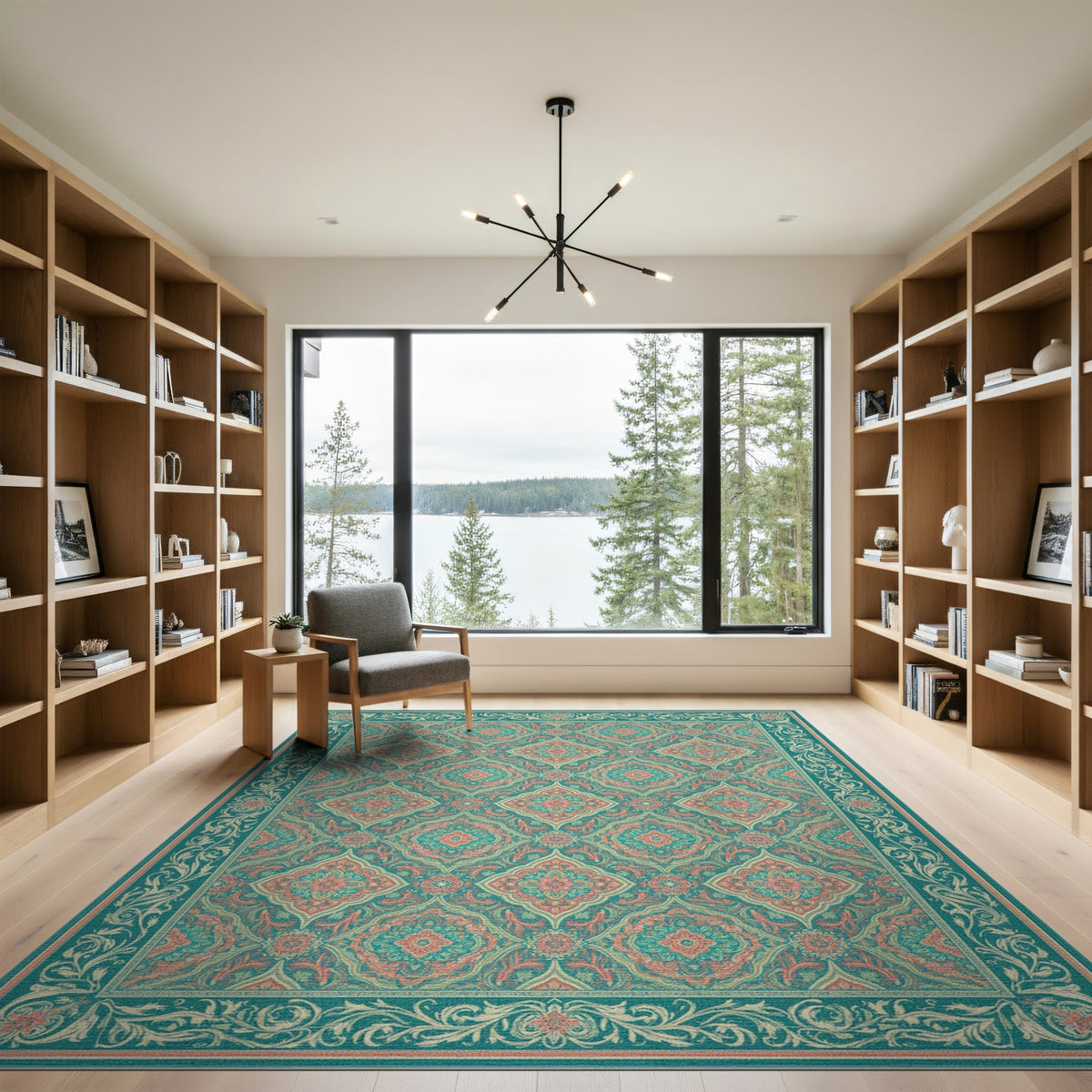 Teal Persian Medallion No. 27 Area Rug