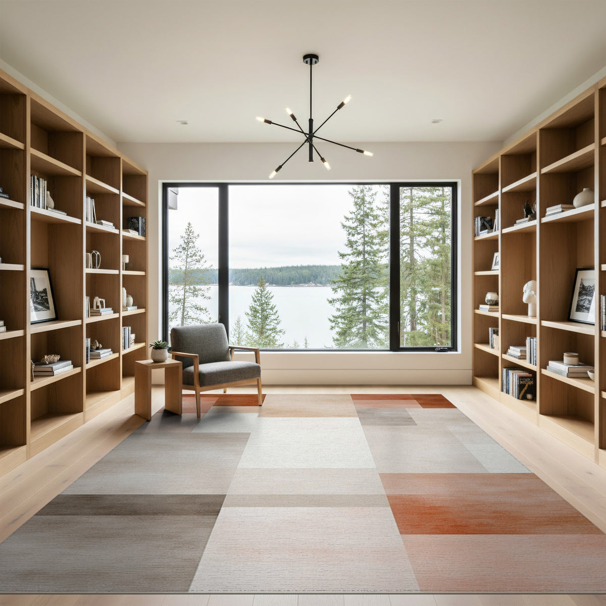 Beige and Neutral Abstract Area Abstract Beige Geometric Area Rug