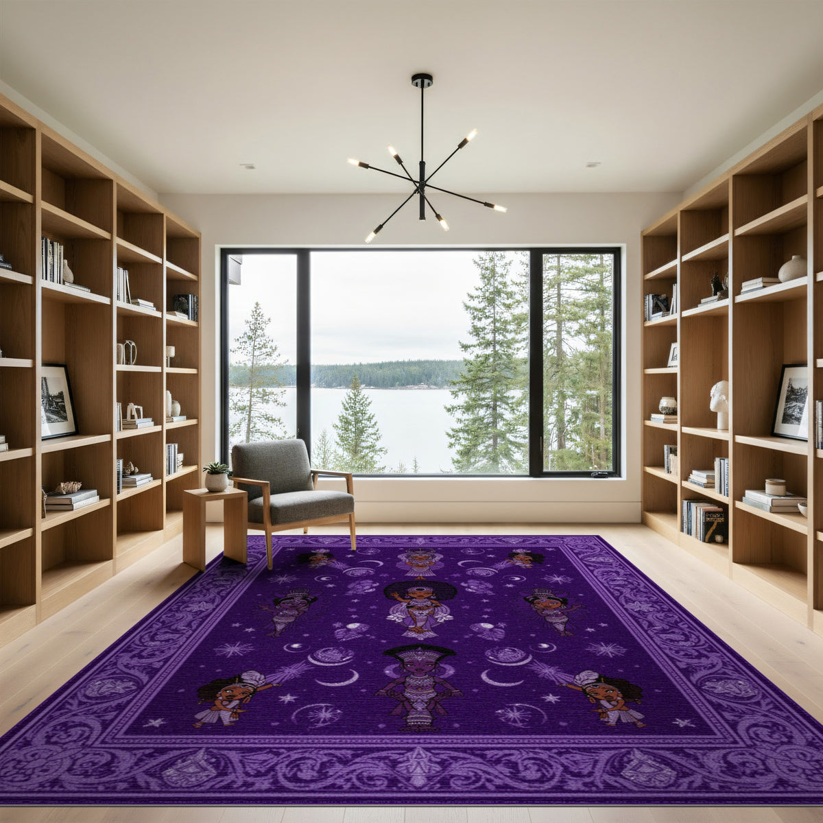 Purple Celestial Heritage Area Rug