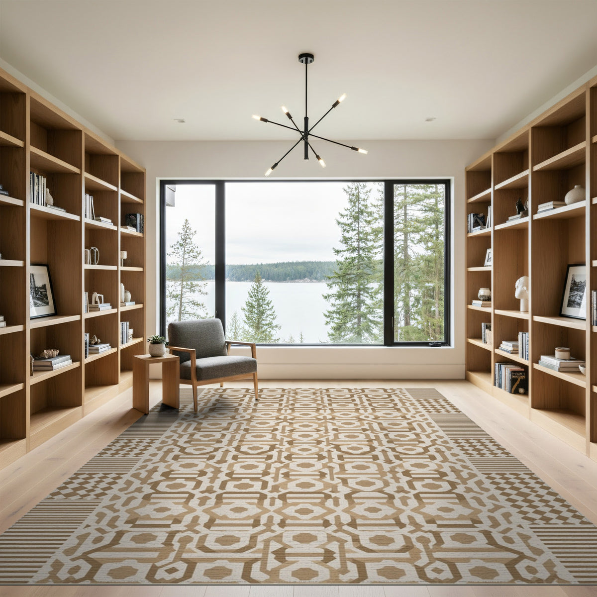 Brown Tan Geometric Area Rug