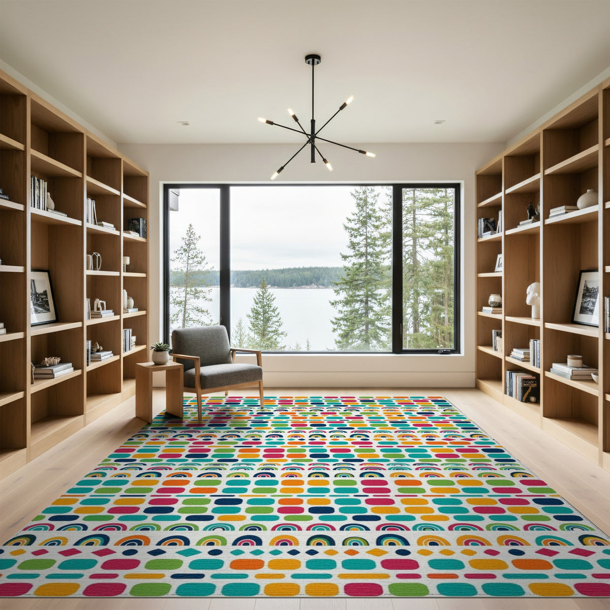 Vibrant Multi-Color Geometric Area Rug