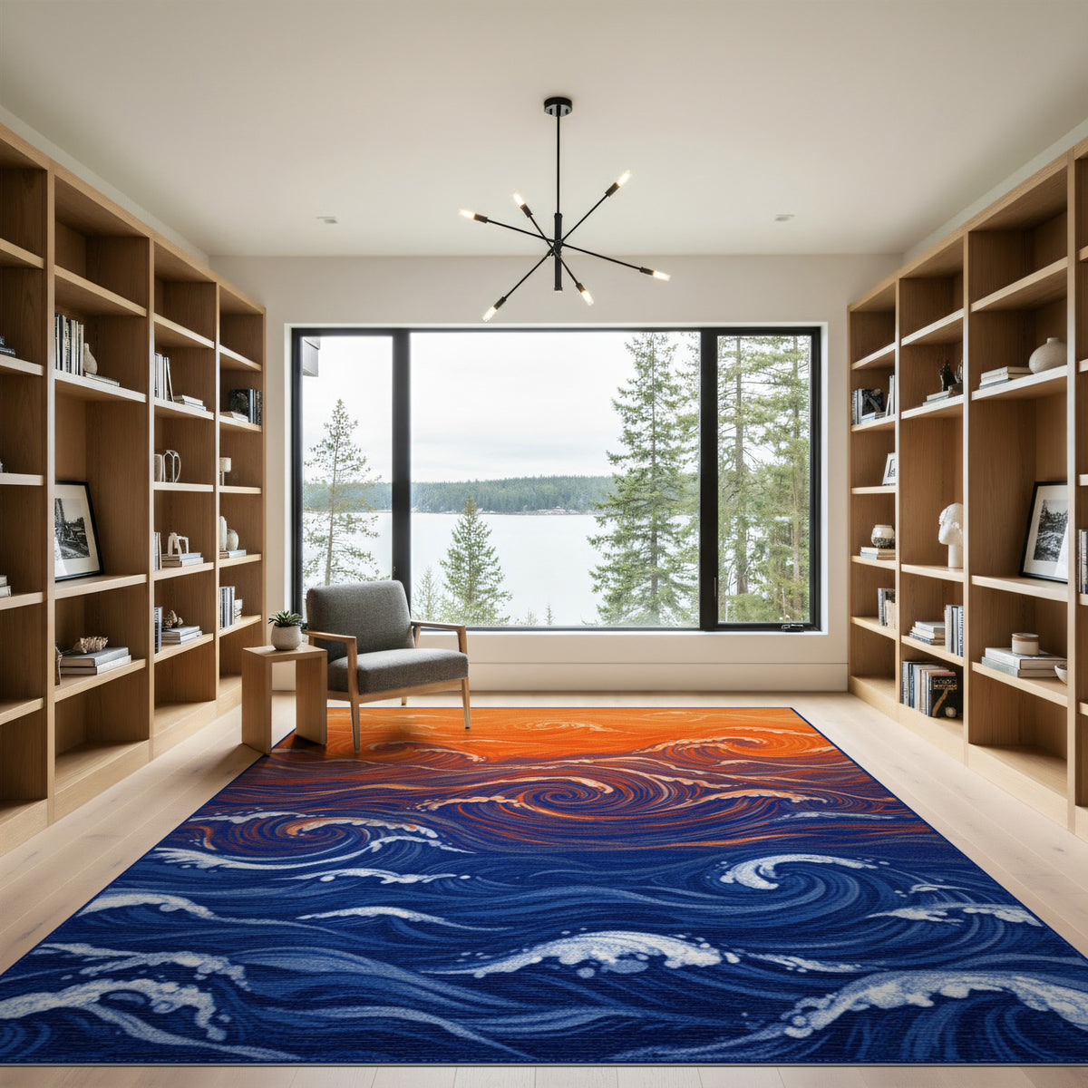 Swirling Ocean Wave Area Rug