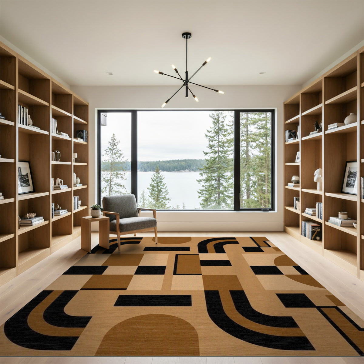 Brown Geometric Arch No. 2 Area Rug