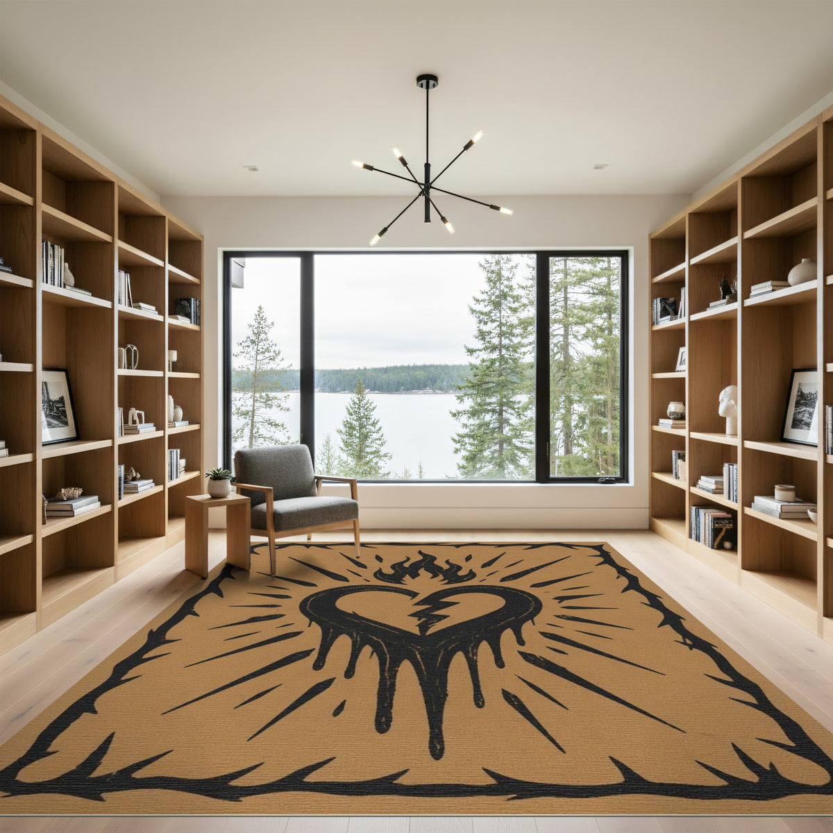 Distressed Broken Heart Area Rug