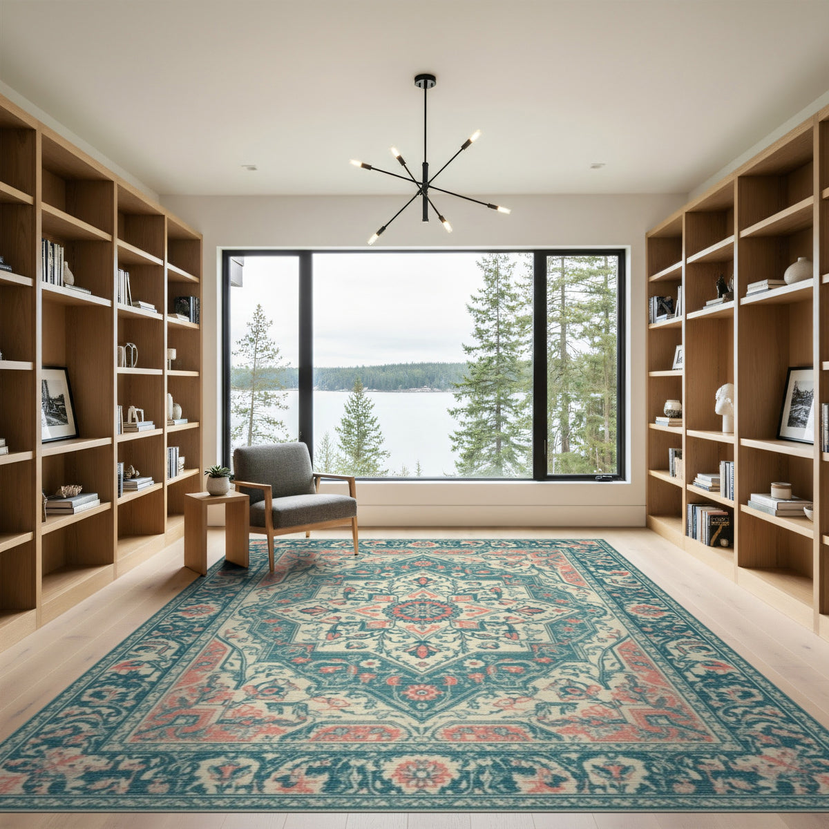 Teal Medallion Traditional Persian Traditional Persian Area Rug
