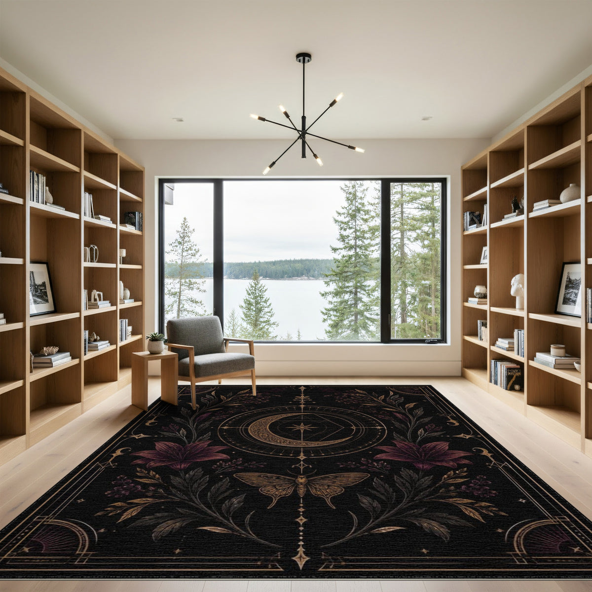 Mystic Crescent Moon Lily Area Rug