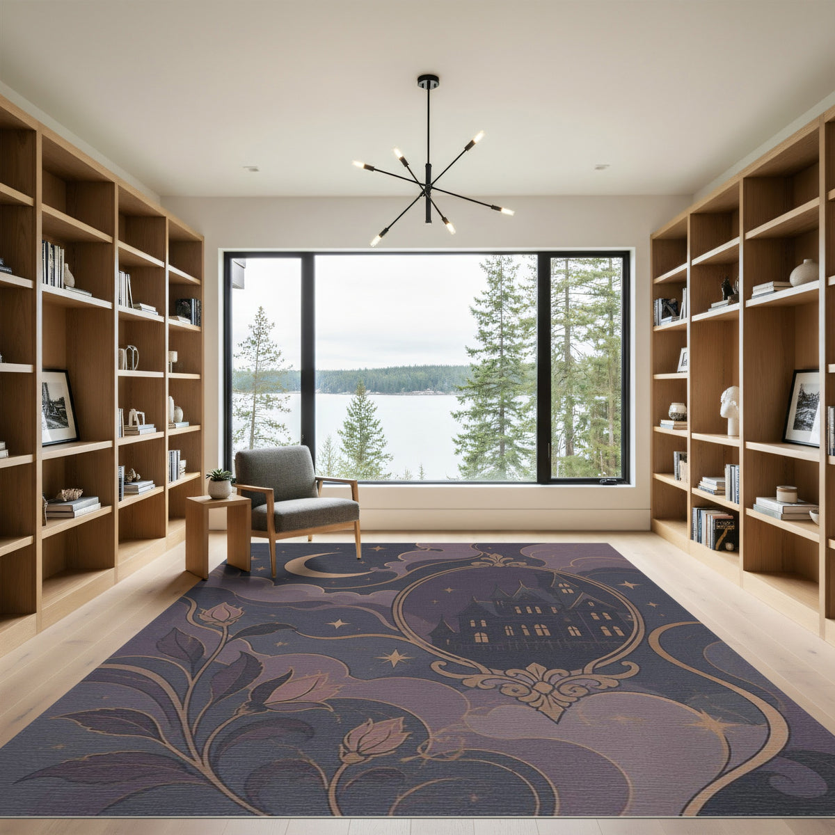 Mystical Castle Purple Area Rug