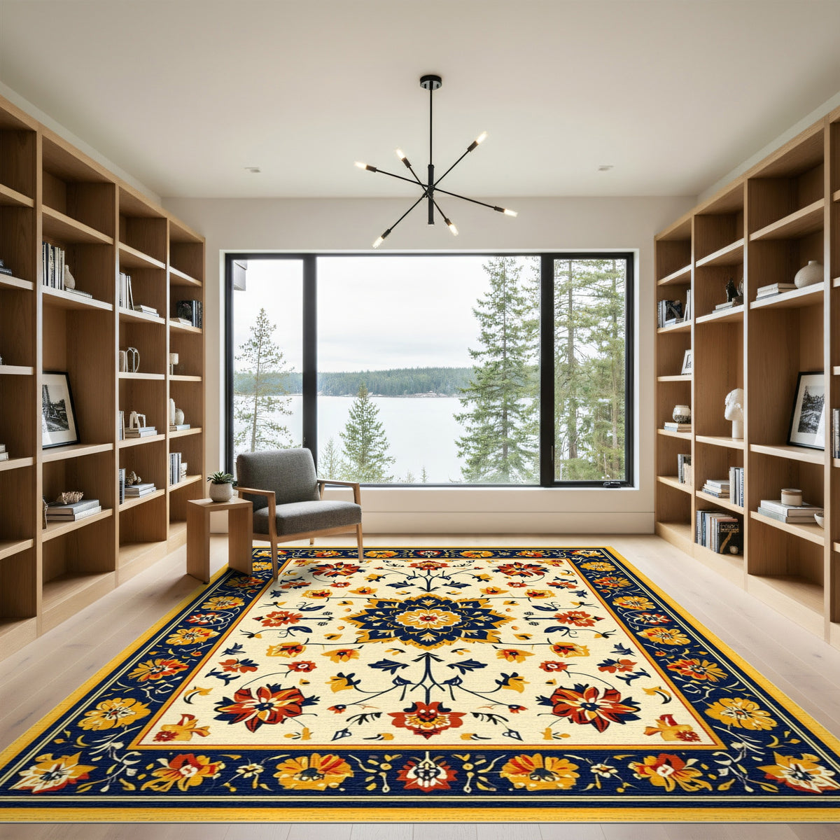 Vibrant Multi-Color Floral Medallion Area Rug