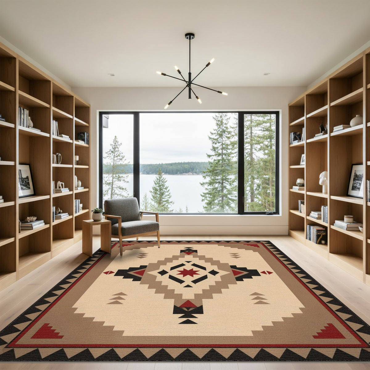 Southwestern Geometric Brown Tan No. 2 Area Rug