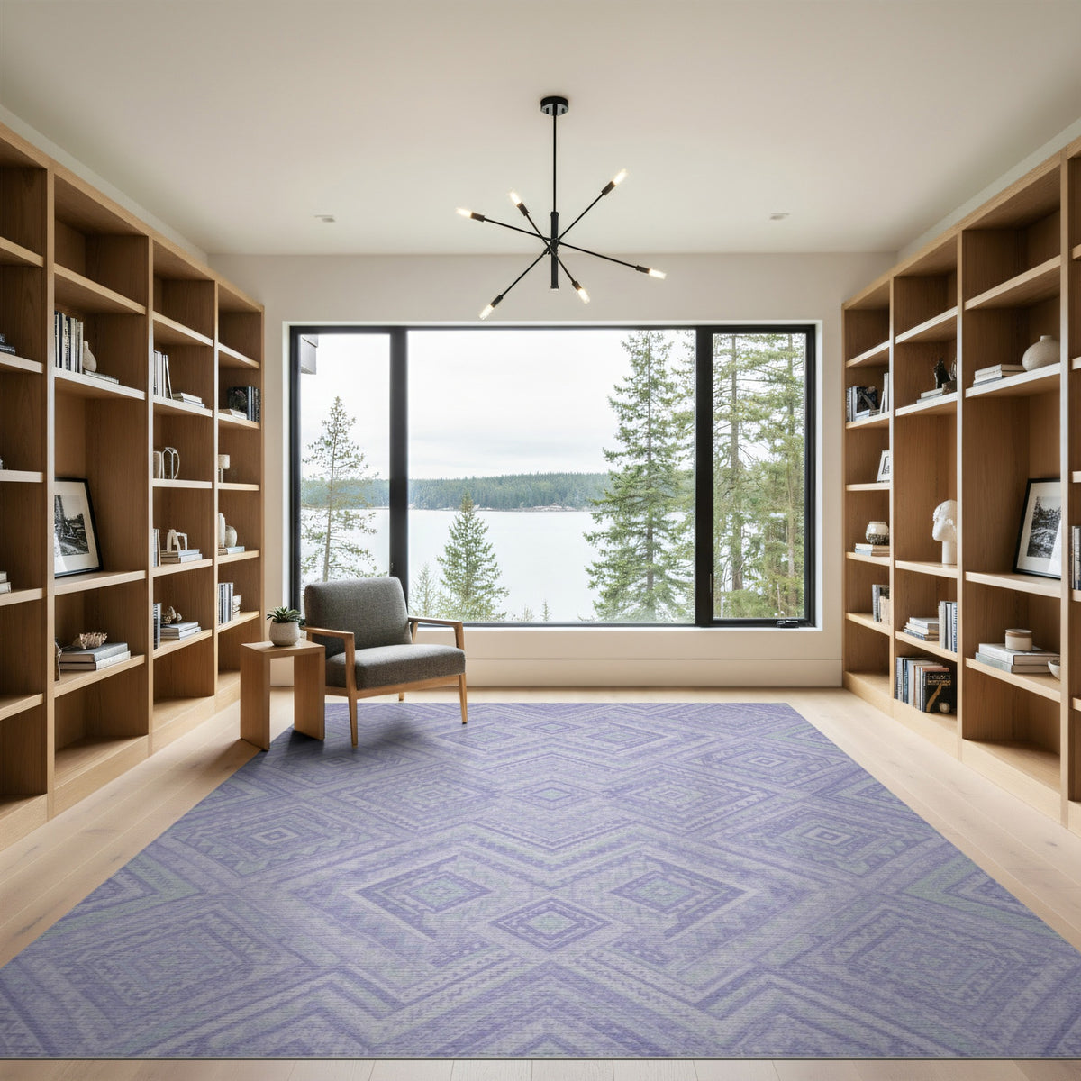 Purple Geometric Diamond Geometric Modern Area Rug
