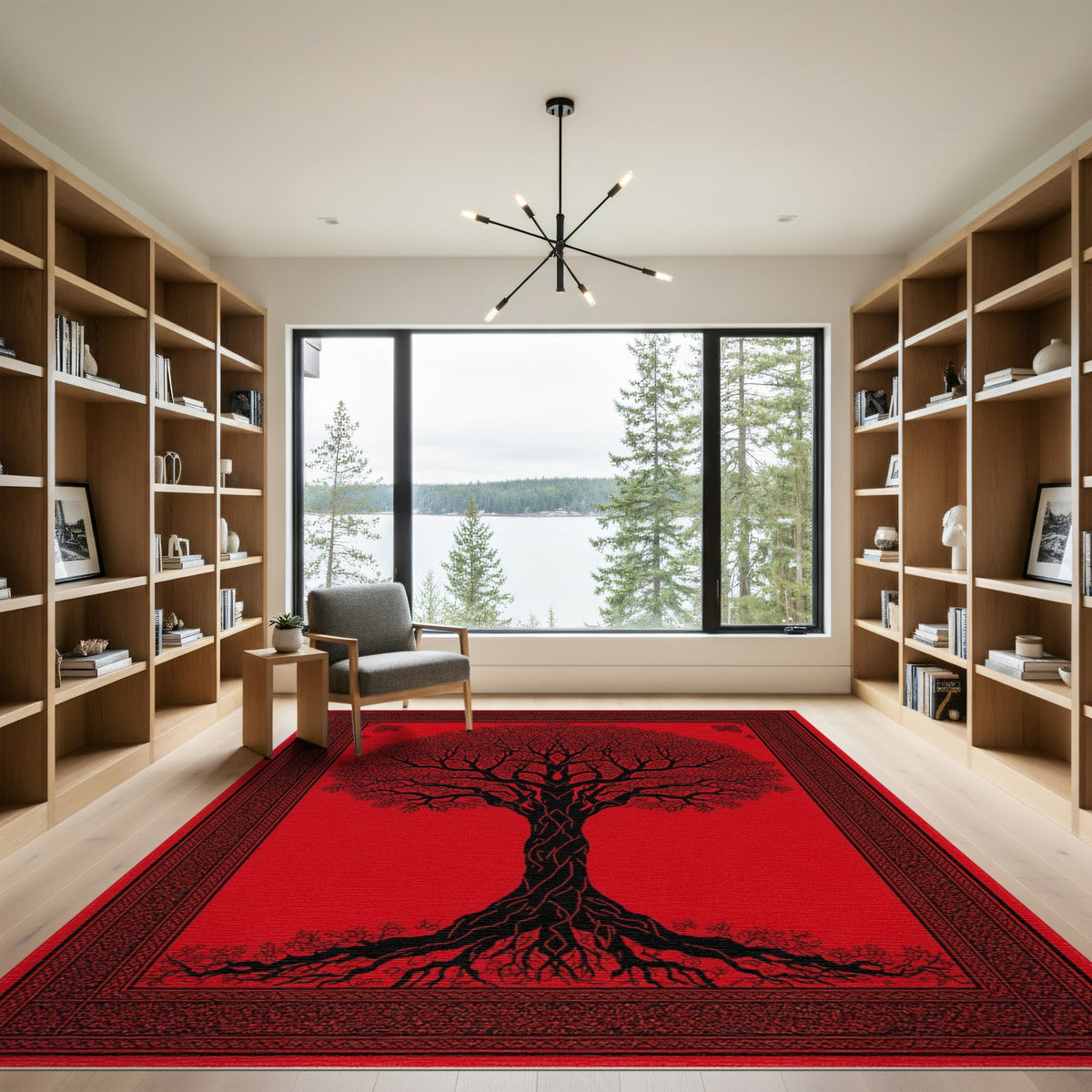 Red Tree of Life Area Rug