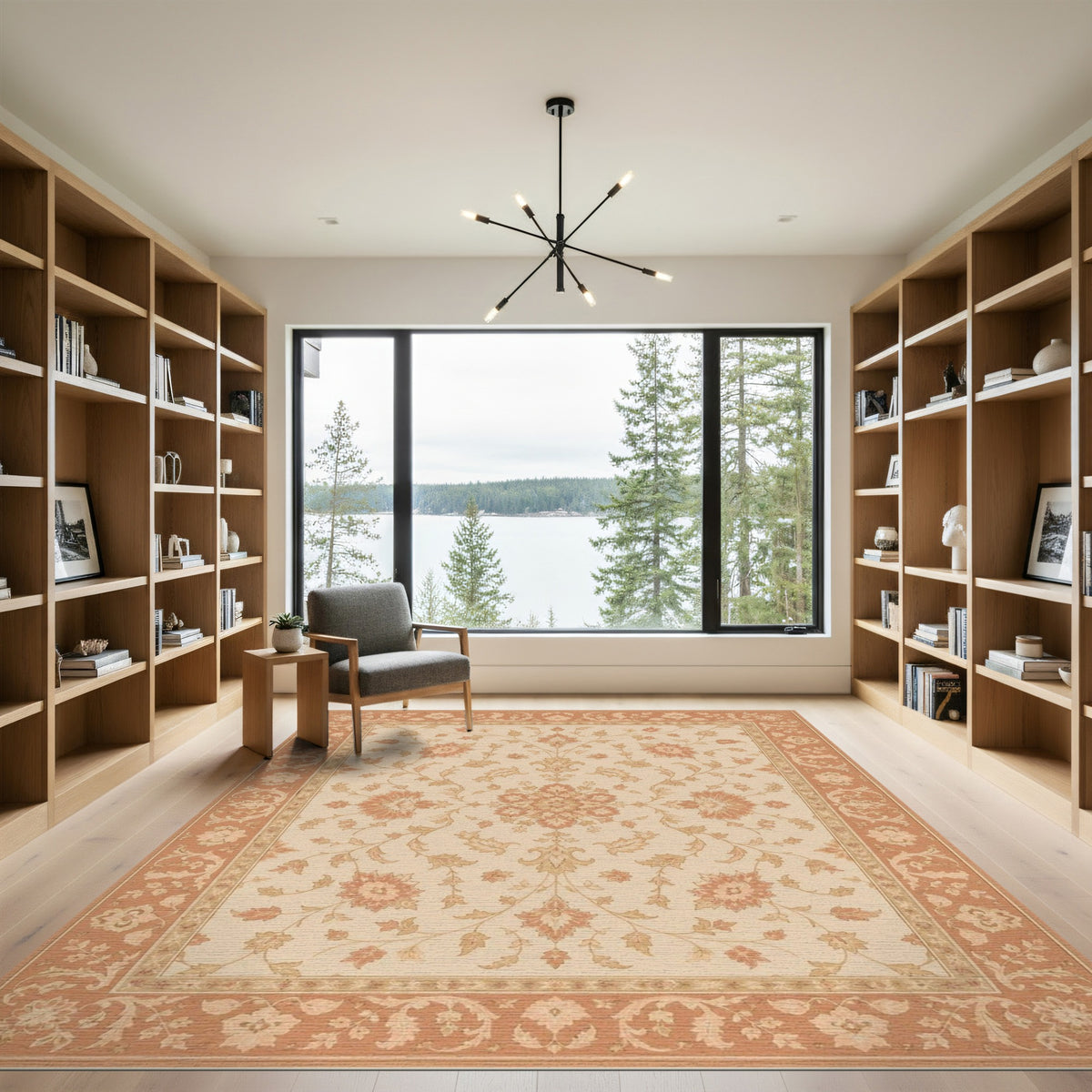 Vintage Floral Beige Area Rug